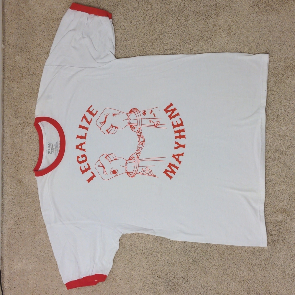 Legalize Mayhem Hancuffed Outlaw Ringer Tee XL